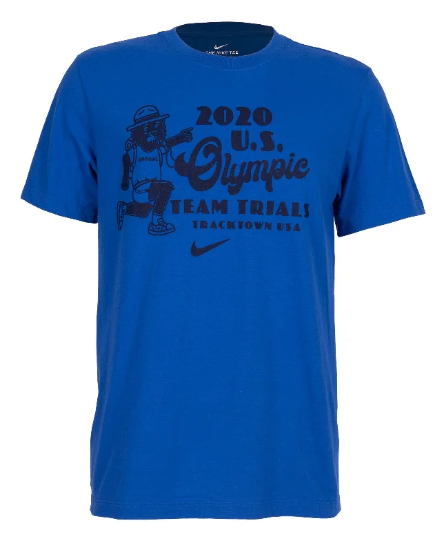 Men's short-sleeve warm stylish-full-sweat-wicking shirt-Nike Olympic Trials ‘Bear’ Tee -Blue