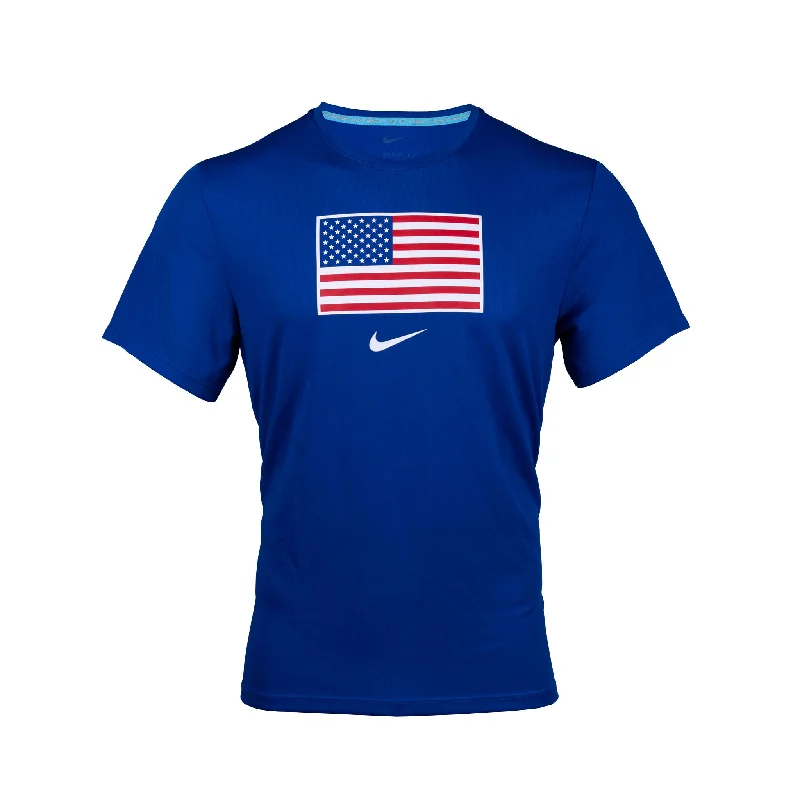 Men's short-sleeve muted fresh-chill-blue tee-Nike Team USA Men's Miler T-Shirt