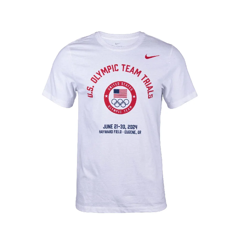 Men's short-sleeve soft trendy-trim-navy tee-Nike USATF 2024 U.S. Olympic Team Trials Logo T-Shirt