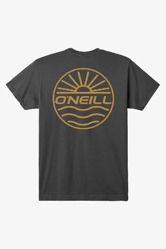 Men's short-sleeve stylish eggplant shirt-O'Neill JS Scenic Tee-Dark Charcoal