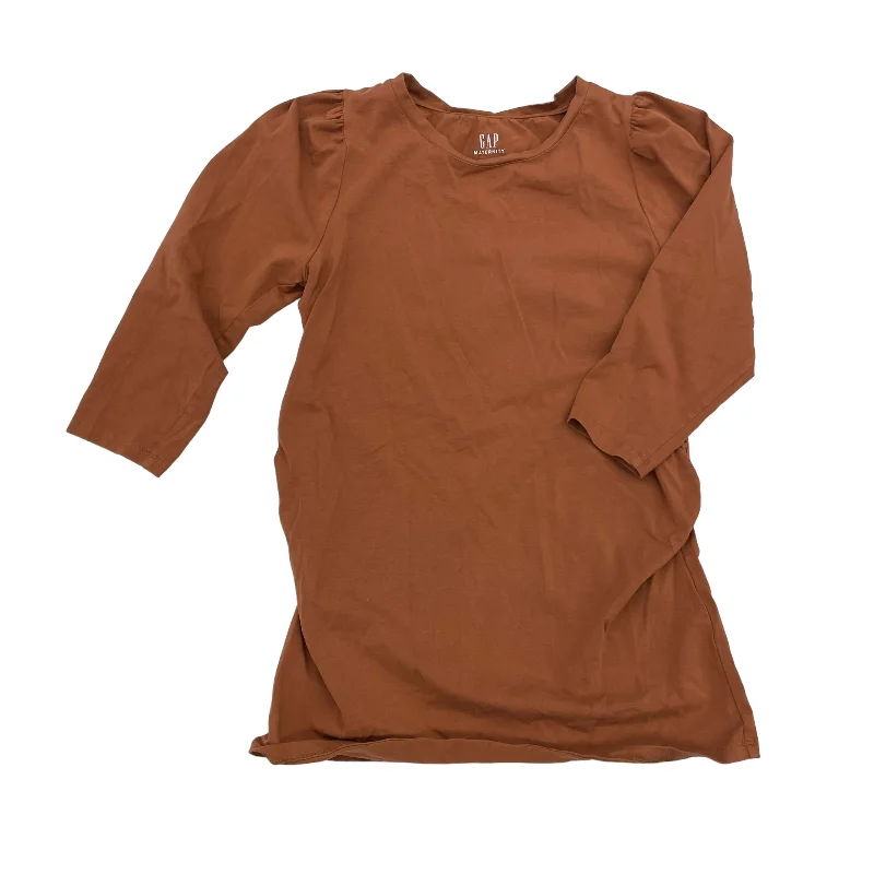 Men's short-sleeve classic muted-big-ombre top-ORANGE MAT TOP LS by GAP Size:XS