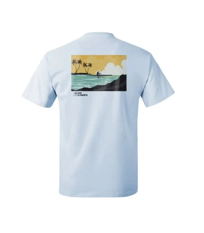 Men's short-sleeve muted faded-denim top-Raw Elements Mike Fields Canoe Cove Tee-Heaven