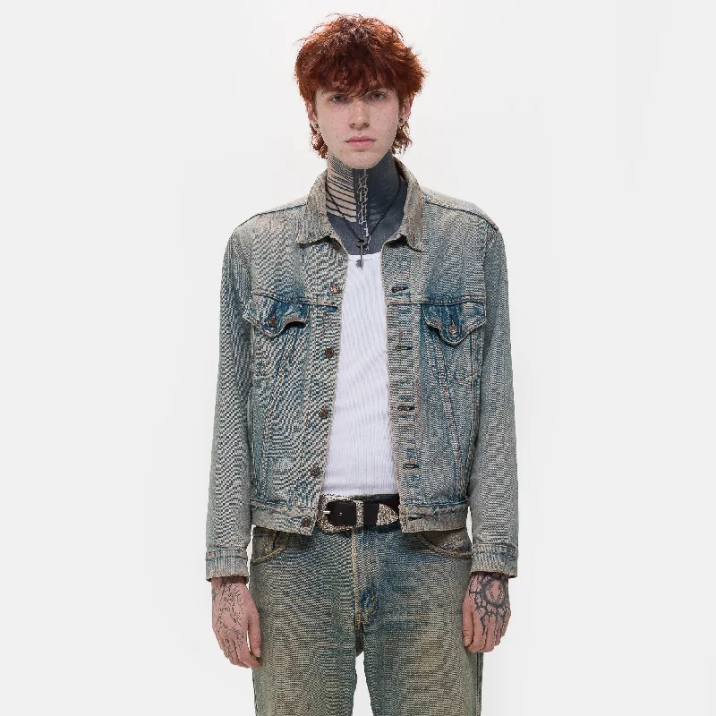 Men's law tactical jackets-Resurgence Denim Jacket in Aged Light Blue