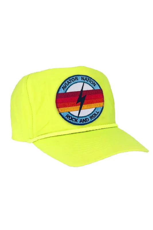 Men's short-sleeve soft trendy-bright-deep-true-aqua top-ROCK AND ROLL BOLT - VINTAGE NYLON TRUCKER HAT