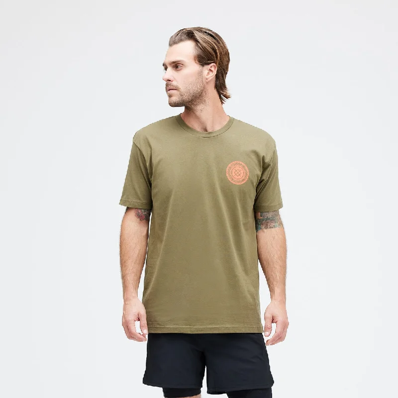 Men's short-sleeve vibrant tangerine tee-Stance Gyrate Tee-Military Green