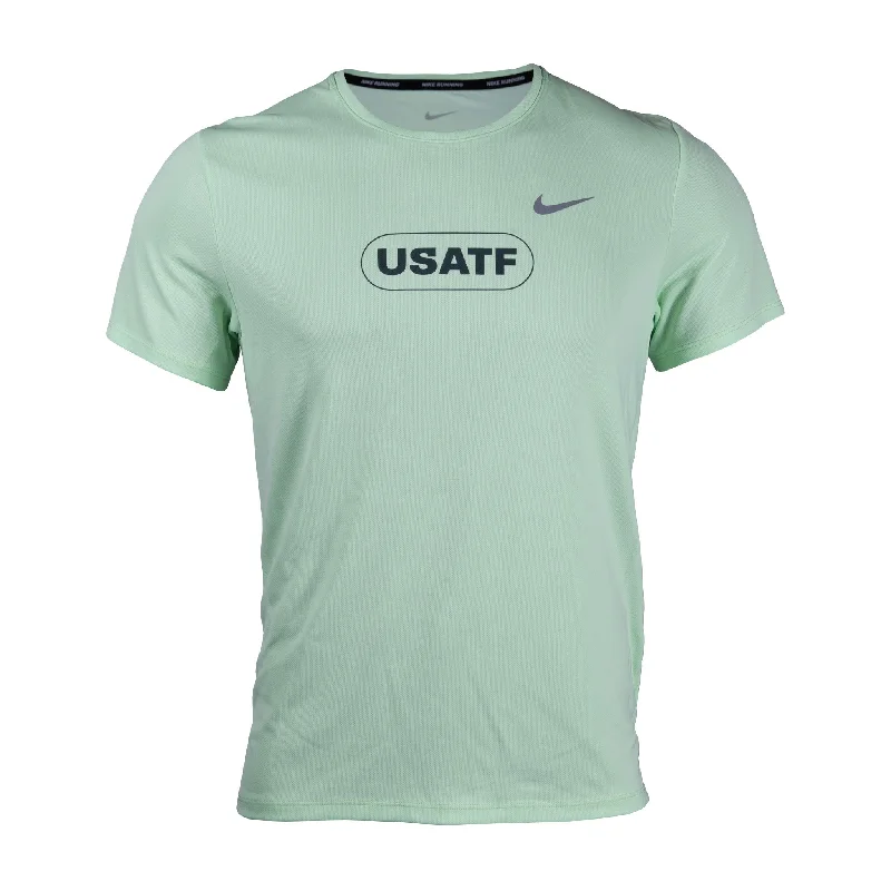 Men's short-sleeve subtle soft-pale-sage tee-Nike USATF Men's Dri-FIT Miler Short Sleeve T-Shirt