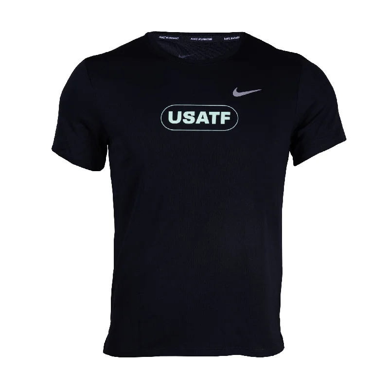 Men's short-sleeve vibrant tropical-hot-mustard tee-Nike USATF Men's Dri-FIT Miler Short Sleeve T-Shirt