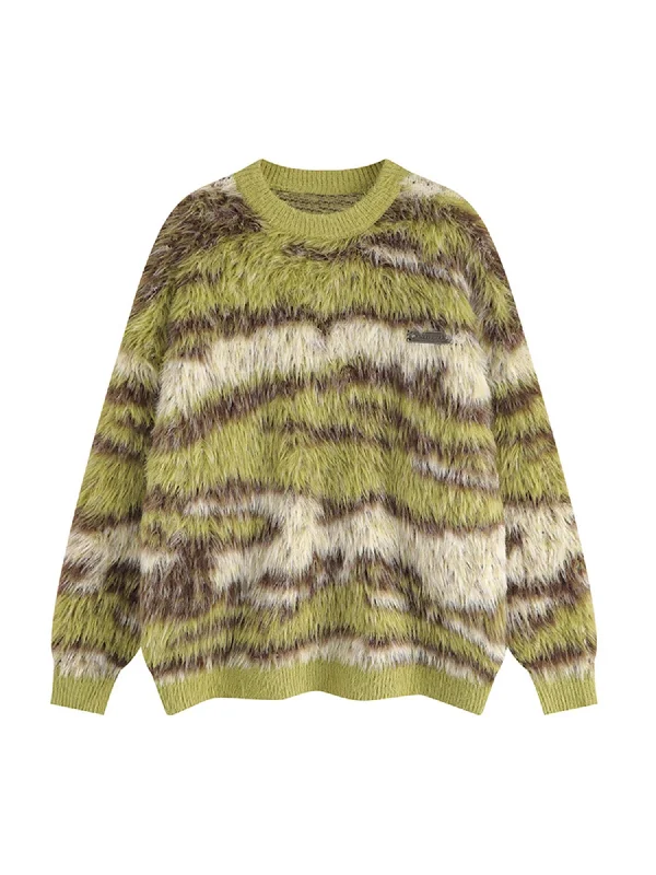 Thesupermade Mohair Striped Knit Sweater