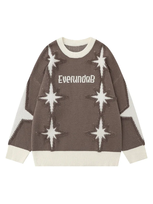 Thesupermade Star Jacquard Crew Neck Sweater