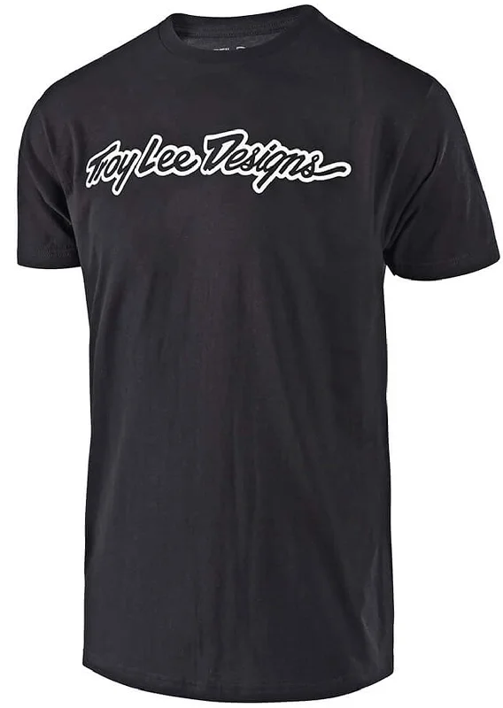 Men's short-sleeve modern vibrant-jet-black top-Troy Lee Men's Signature Short Sleeve T-Shirt