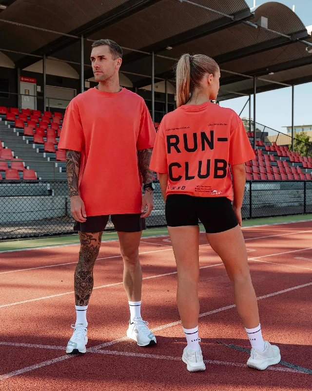 Men's short-sleeve bright deep-classic-muted-soccer tee-Unisex Love The Run FLXCotton Tee Oversize - Cayenne-Black