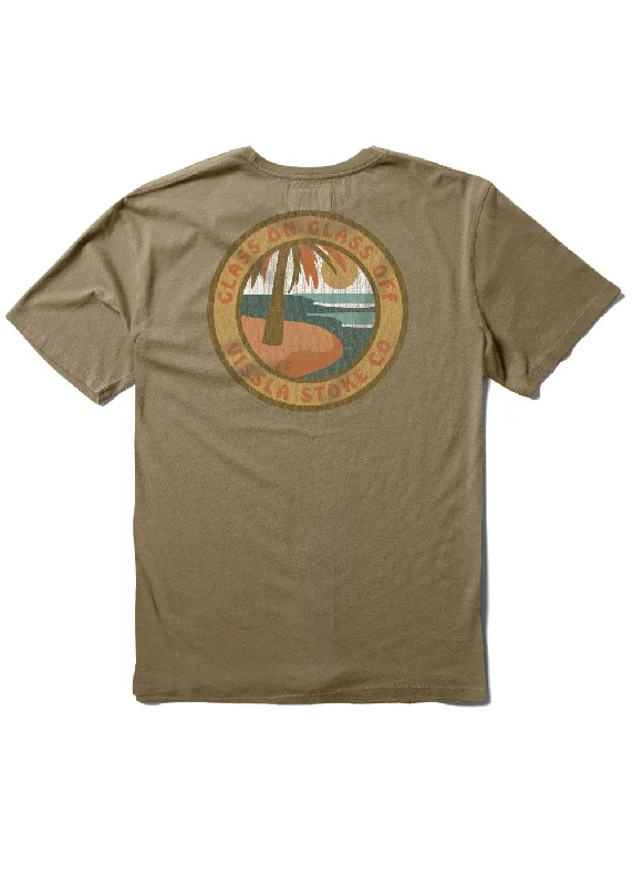 Men's short-sleeve urban cool-stone top-Vissla Glass On Glass Off SS Tee-Dark Khaki