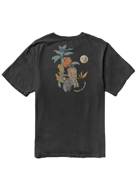 Men's short-sleeve fresh mint shirt-Vissla Jungle Jams Organic Tee-Phantom