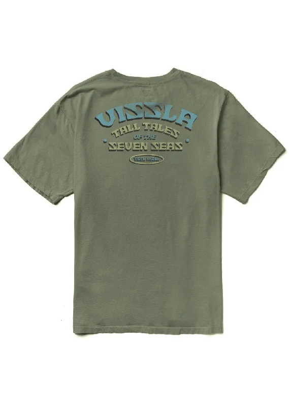 Men's short-sleeve slim cyan tee-Vissla Tall Tales Organic Tee-Surplus