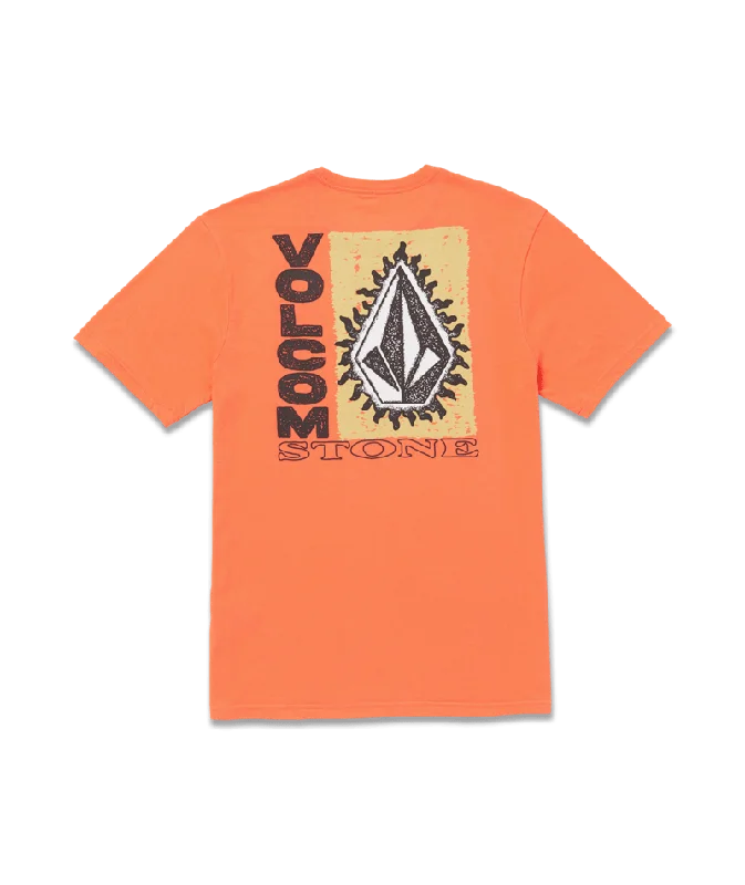 Men's short-sleeve tropical tight-green top-Volcom Flamed Tee-Turbo Orange