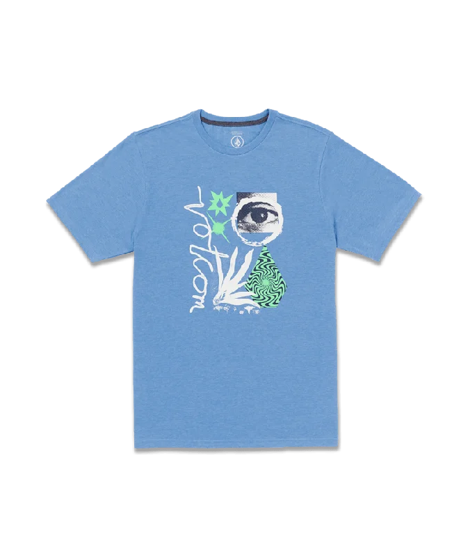 Men's short-sleeve crisp textured tee-Volcom Visualizer Tee-Blue Bird Heather