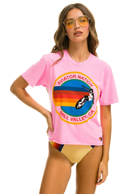 Men's short-sleeve cool rugged-urban-warm-gig tee-SIGNATURE MILL VALLEY  BOYFRIEND TEE - NEON PINK