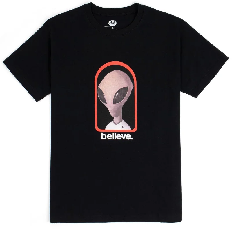 Men's short-sleeve cool rugged-urban-warm-loud-crimson shirt-Alien Workshop Believe Reality T-Shirt - Black