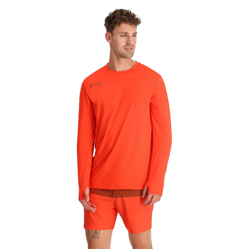 Men's short-sleeve vibrant fair-trade-jute tee-Mens Arc Long Sleeve Tech Tee - Twisted Orange