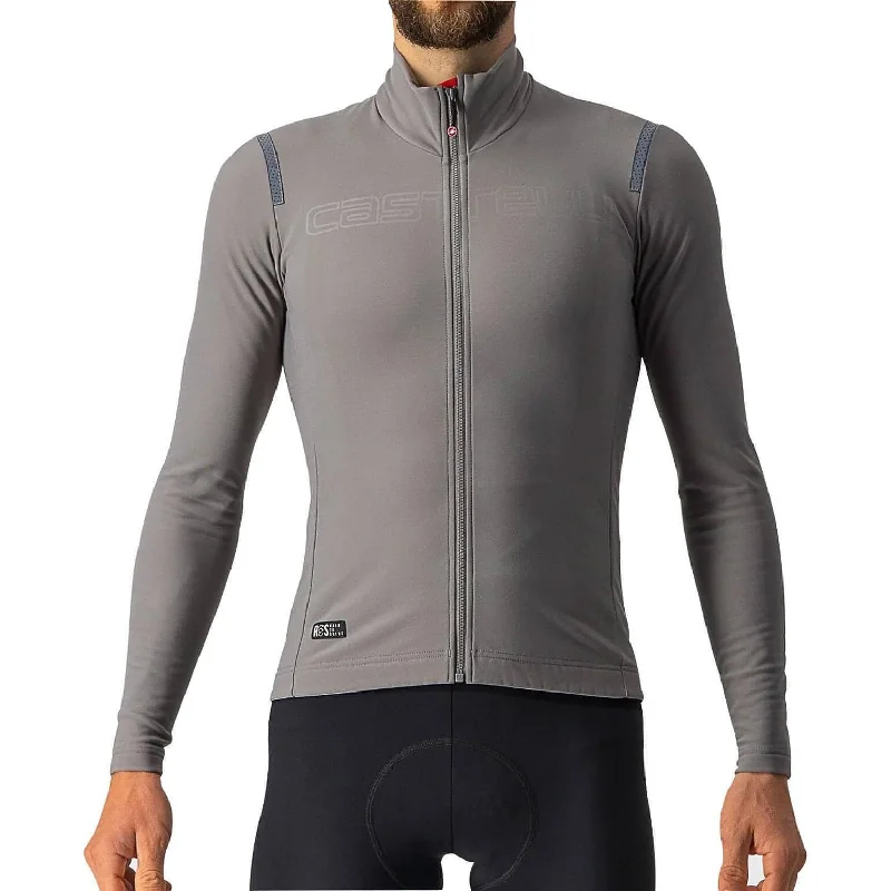 Men's short-sleeve bold rich-sporty-edgy-black shirt-Castelli Tutto Nano RoS Long Sleeve Mens Cycling Jersey - Grey