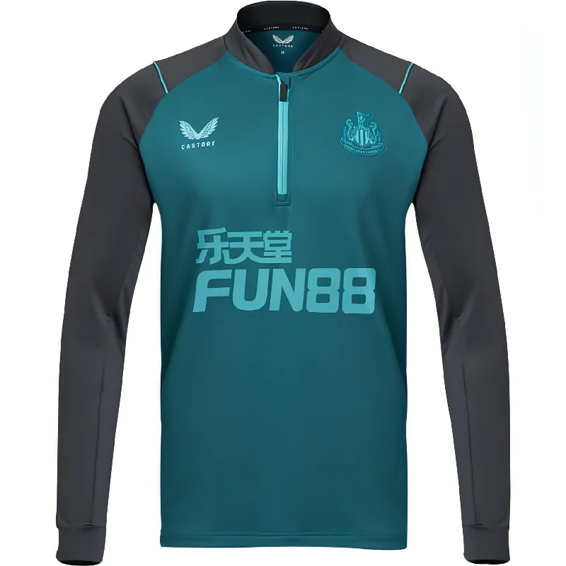 Men's short-sleeve warm breathable-merino top-Castore Newcastle United Players Half Zip Long Sleeve Mens Training Top - Blue