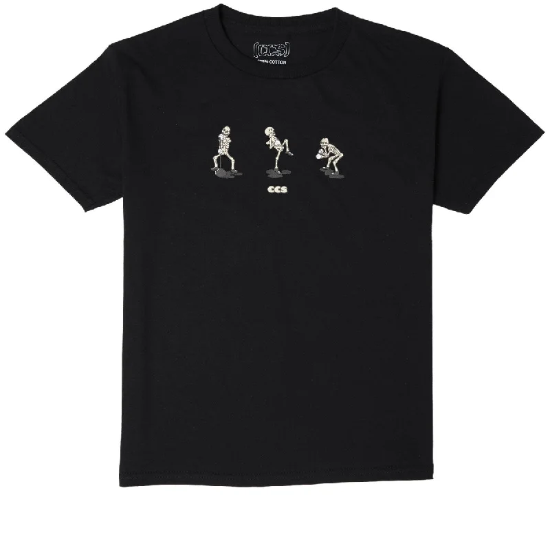 Men's short-sleeve classic muted-fresh-icy-slate shirt-CCS Youth Vine Skeleton T-Shirt - Black/Bone/Noir