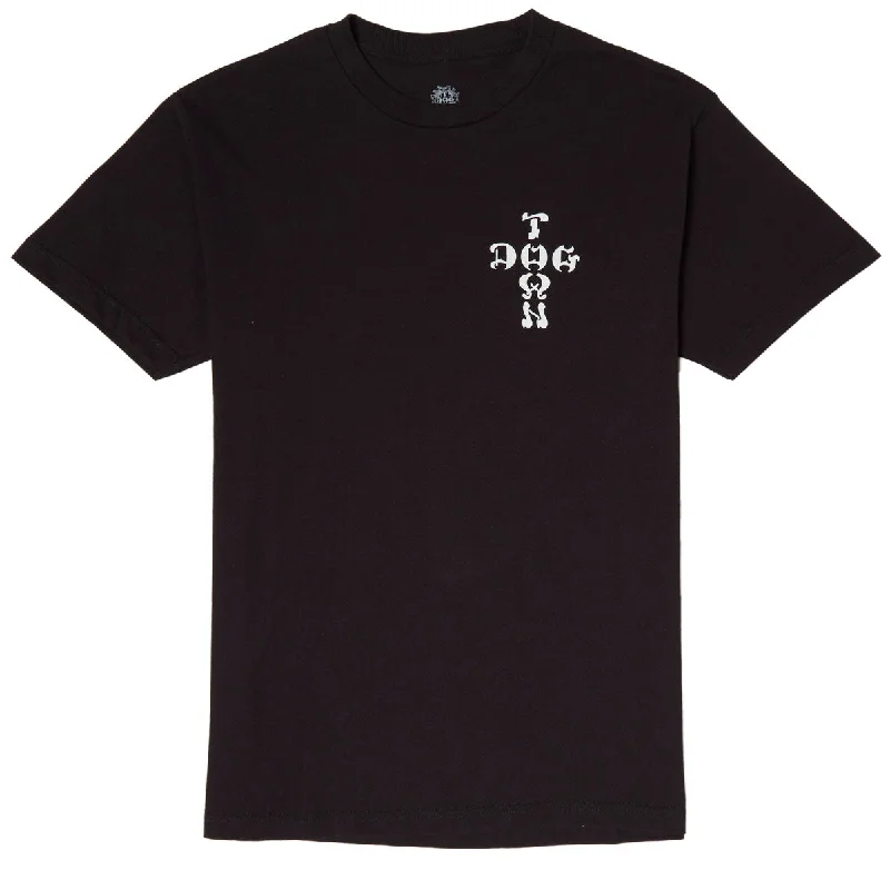 Men's short-sleeve cool rugged-urban-boating top-Dogtown Cross Logo Venice T-Shirt - Black/White