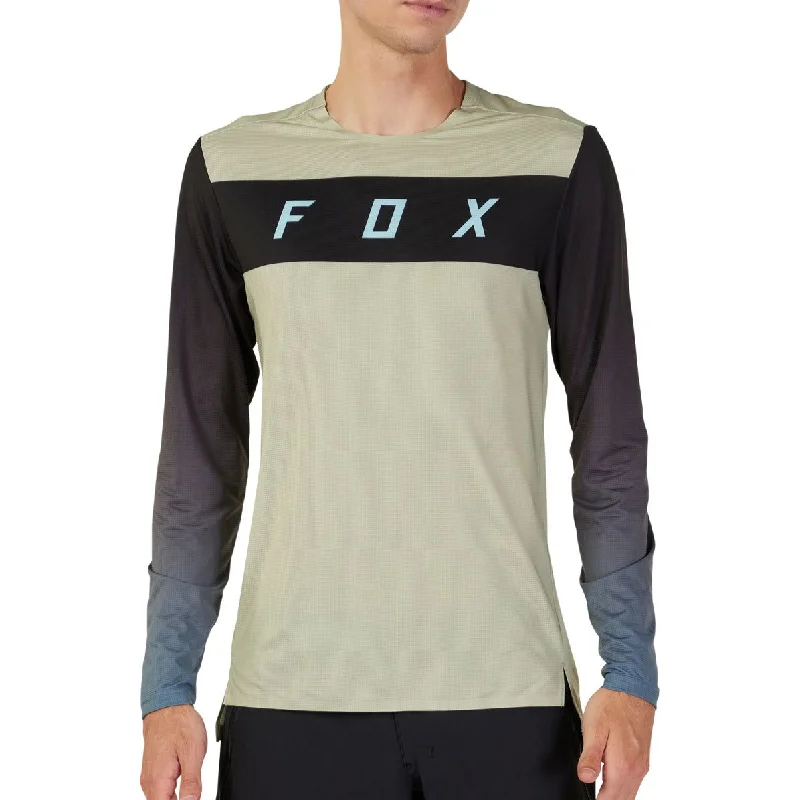 Men's short-sleeve classic warm-peach shirt-Fox Flexair Arcadia Long Sleeve Mens Cycling Jersey - Brown