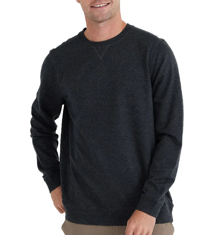 Men's short-sleeve rich sporty-subtle-soft-cookout tee-Free Fly Lightweight Fleece Crew - Black Sand