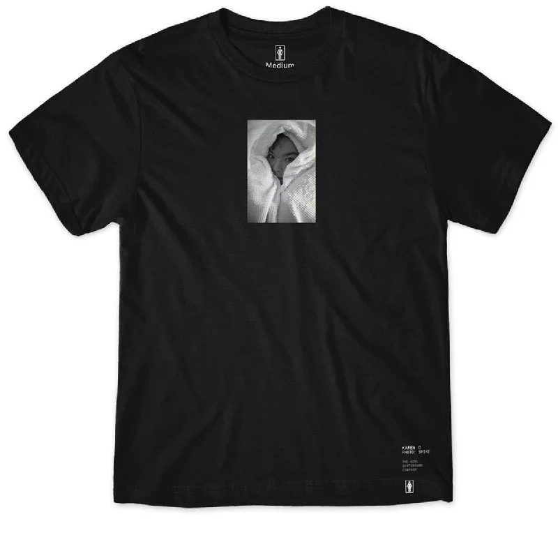 Men's short-sleeve muted pine top-Girl Bjork T-Shirt - Antique Black