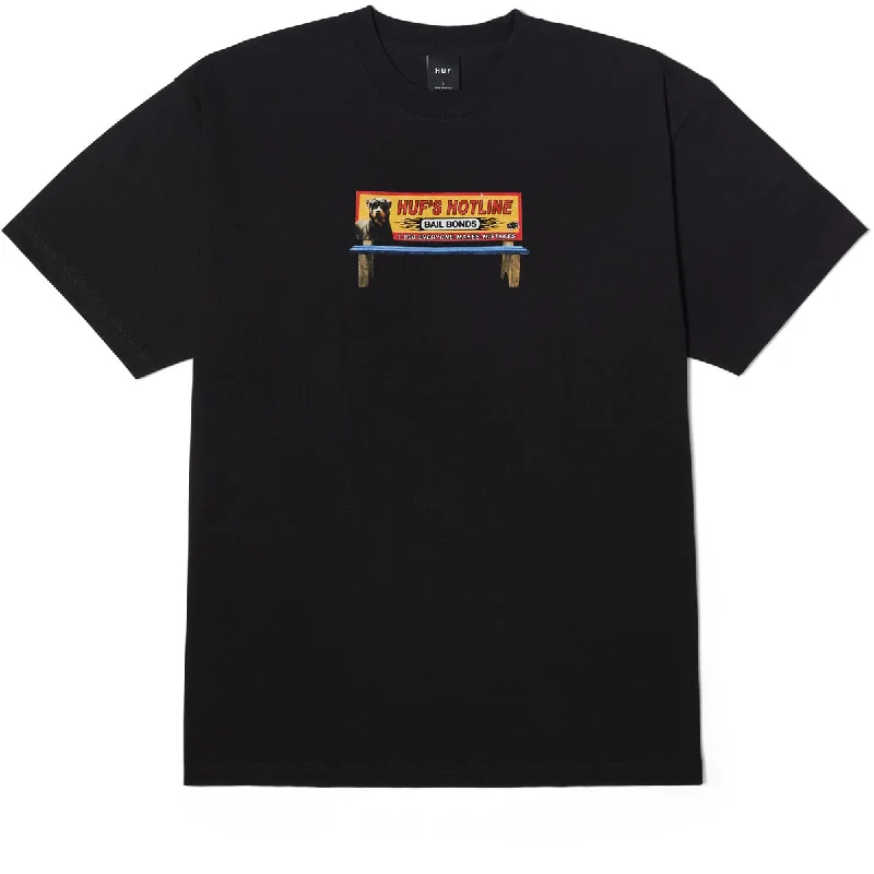 Men's short-sleeve casual bold-rich-sporty-soft-ventilated shirt-Huf Bail Bonds T-Shirt - Black