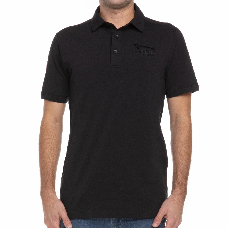 Men's short-sleeve urban warm-stylish-sleek-airy-ultra-light shirt-Men's Black Performance Polo