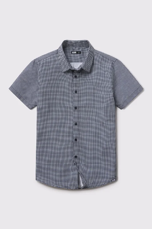 Men's short-sleeve soft trendy-bright-artisanal-hand-dyed top-Motive Short Sleeve Gingham