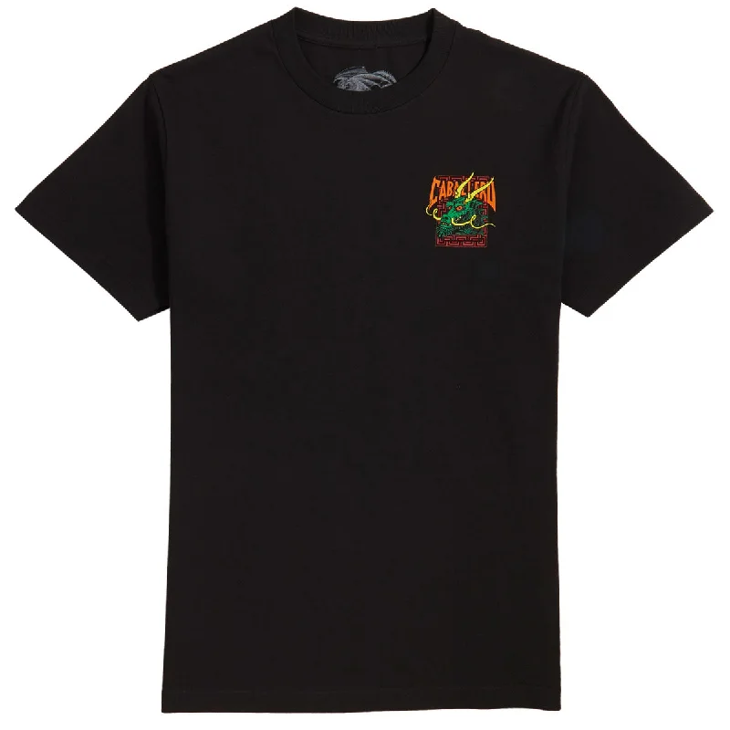 Men's short-sleeve bright deep-old-weathered tee-Powell-Peralta Cab Street Dragon T-Shirt - Black