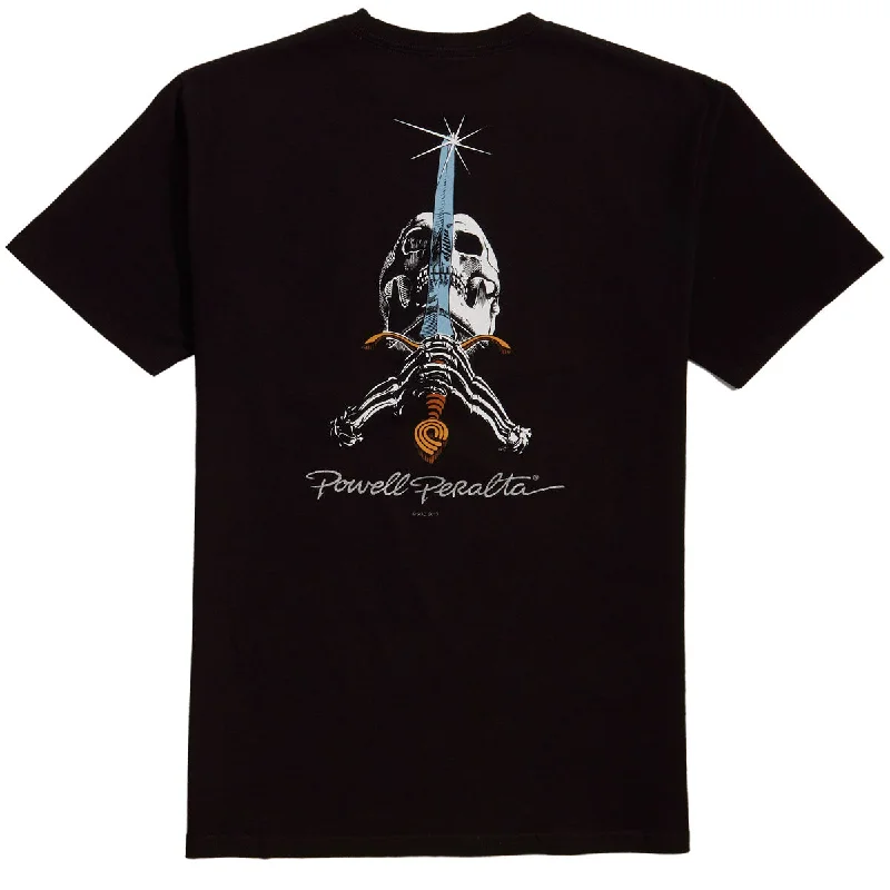 Men's short-sleeve sporty subtle-loud-neon tee-Powell-Peralta Skull and Sword T-Shirt - Black