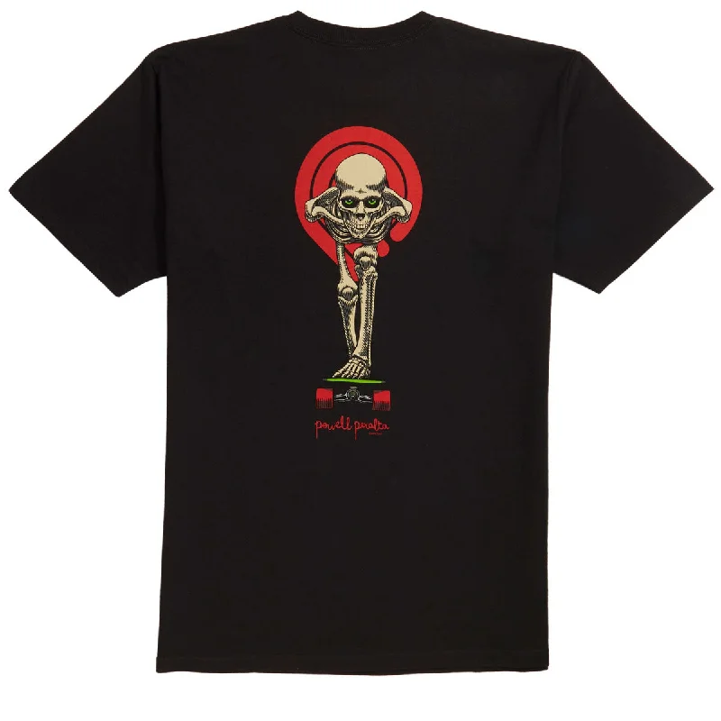 Men's short-sleeve deep classic-warm-peach tee-Powell-Peralta Tucking Skeleton T-Shirt - Black