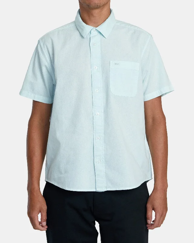 Men's short-sleeve sleek sandy-beige shirt-PTC Woven II Short Sleeve Shirt - Light Blue