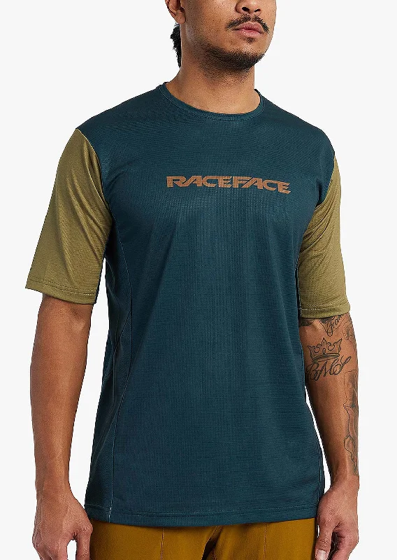 Men's short-sleeve rich sporty-soft-ventilated tee-Race Face Men's Indy Short Sleeve Jersey