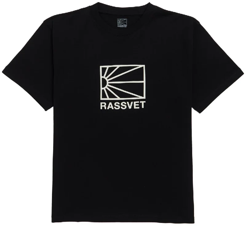 Men's short-sleeve rich sporty-subtle-soft-trendy-trekking top-Rassvet Logo T-Shirt - Black