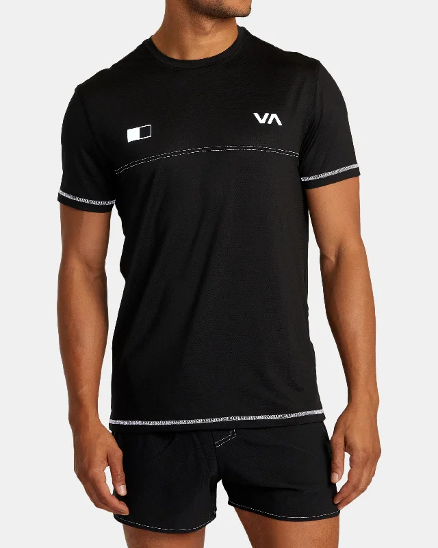 Men's short-sleeve subtle soft-pale-sage tee-RVCA Runner Technical Short Sleeve Top - Black 2