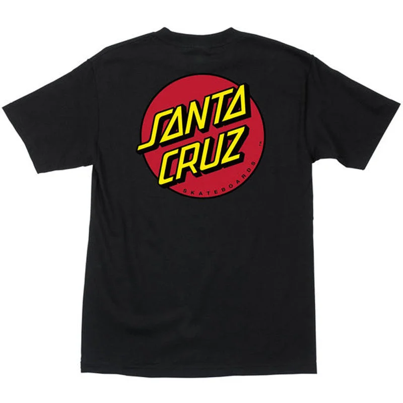 Men's short-sleeve urban warm-loud-crimson tee-Santa Cruz Classic Dot T-Shirt - Black