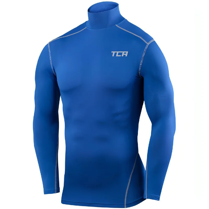 Men's short-sleeve classic muted-fresh-getaway tee-TCA Pro Performance Long Sleeve Mock Mens Compression Top - Blue