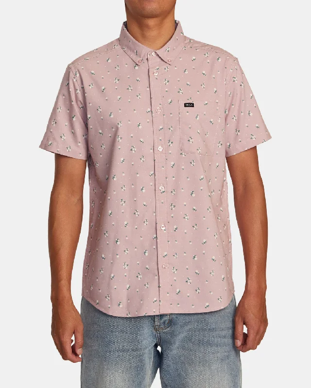 Men's short-sleeve deep classic-muted-fresh-icy-slate tee-That'll Do Print Short Sleeve Shirt - Pale Mauve