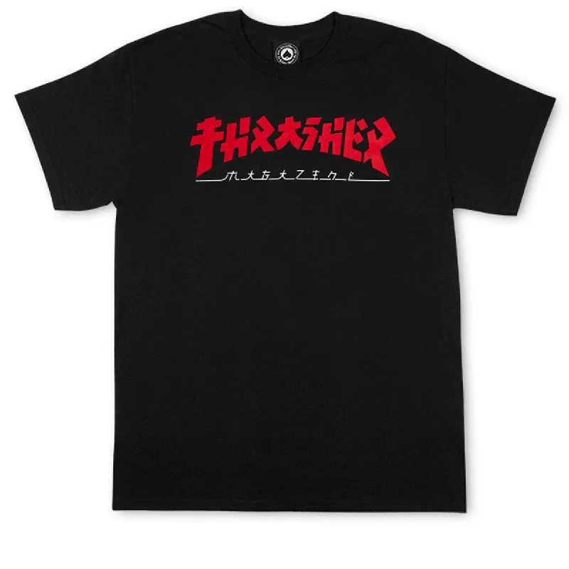 Men's short-sleeve modern vibrant-jet-black top-Thrasher Godzilla T-Shirt - Black