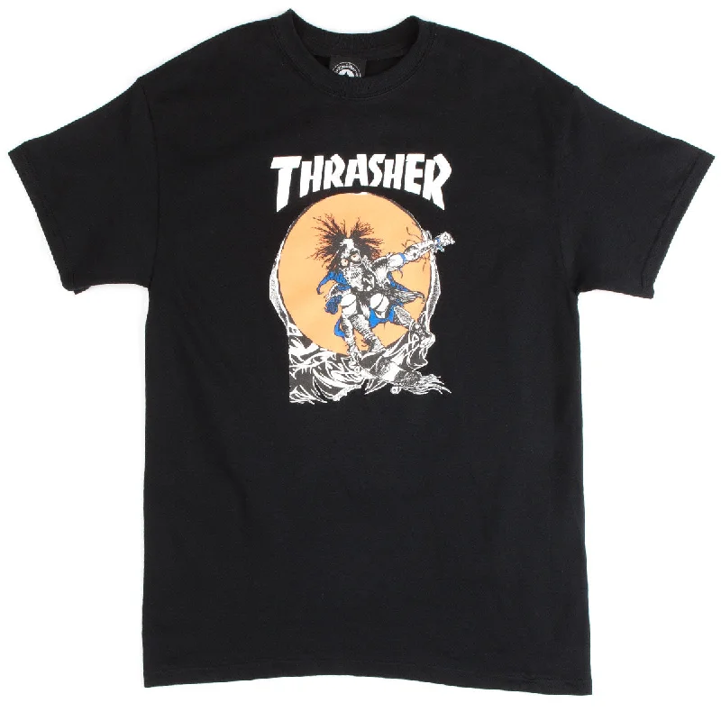 Men's short-sleeve neutral casual-faint-pattern top-Thrasher Skate Outlaw T-Shirt - Black