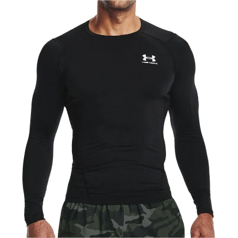 Men's short-sleeve stylish full-sweat-wicking top-Under Armour HeatGear Armour Long Sleeve Mens Compression Top - Black