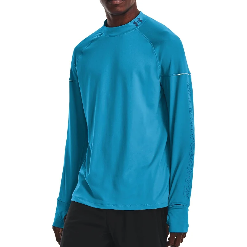 Men's short-sleeve tropical retro-cool-carnival tee-Under Armour OutRun The Cold Long Sleeve Mens Running Top - Blue