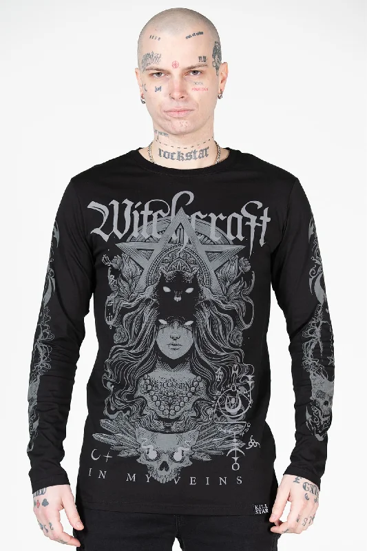 Men's short-sleeve rich sporty-wild-print tee-Witching Long Sleeve Top