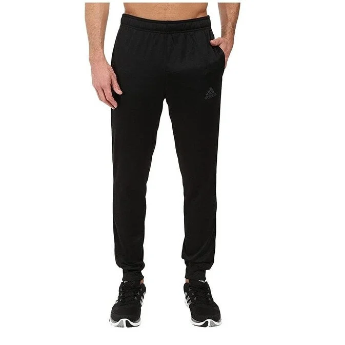 men's tailored outdoor beige pants-Adidas Men's Team Issue Fleece 3-Stripe Joggers Black Size Medium