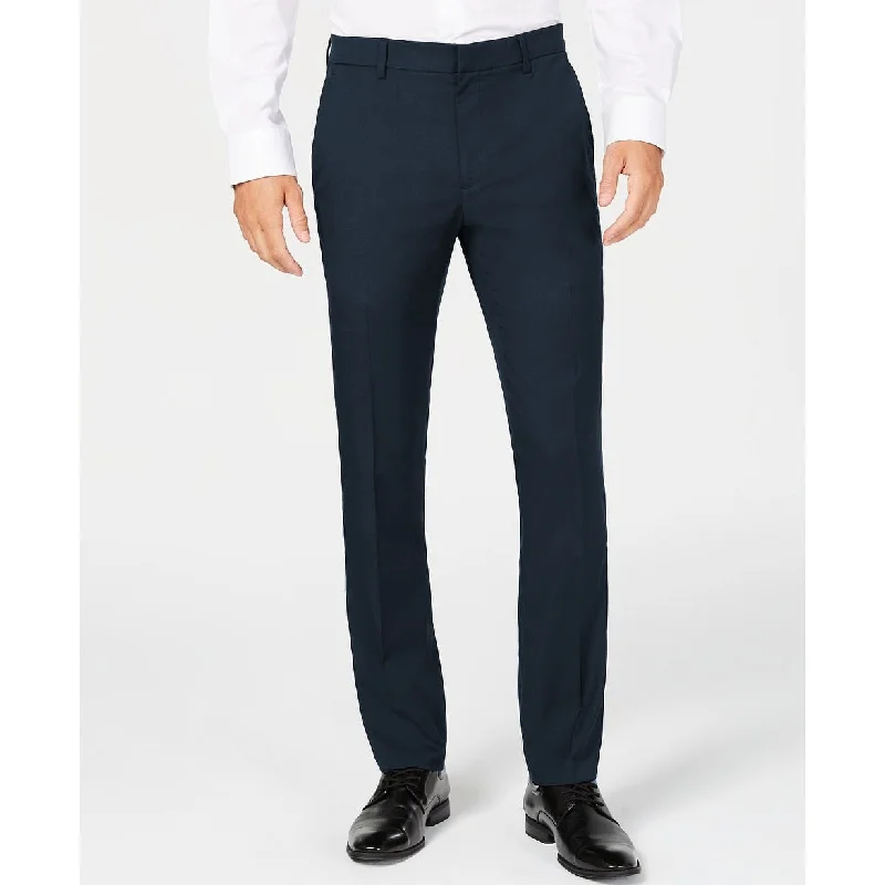 men's flat-front evening navy pants-Alfani Men's AlfaTech Classic-Fit Stretch Pants Deep Indigo Size 32Wx32L - 32x32